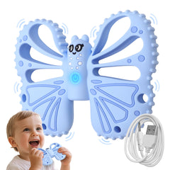 ETETOO vibrating sensory chew toy blue outer view demonstrates compact travel-friendly design.