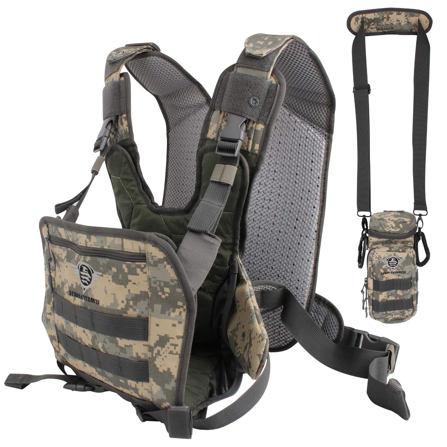 ETHAN ANTHONYS Military Inspire baby seat position shows secure cradle for newborn to toddler transitions.