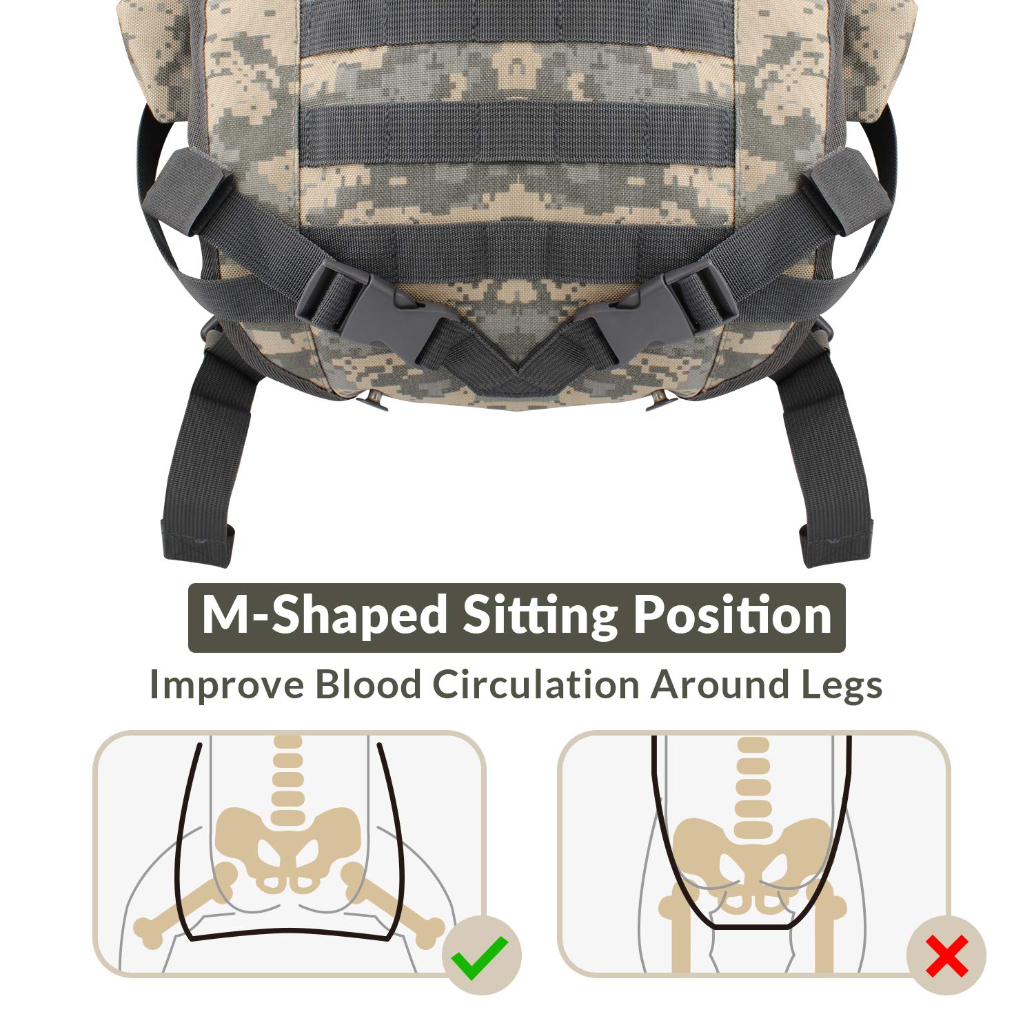 ETHAN ANTHONYS Military Inspire breathable fabric reduces heat buildup and keeps baby comfortable.