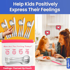 Etihub kids silverware wider spoon tip supports self-feeding.