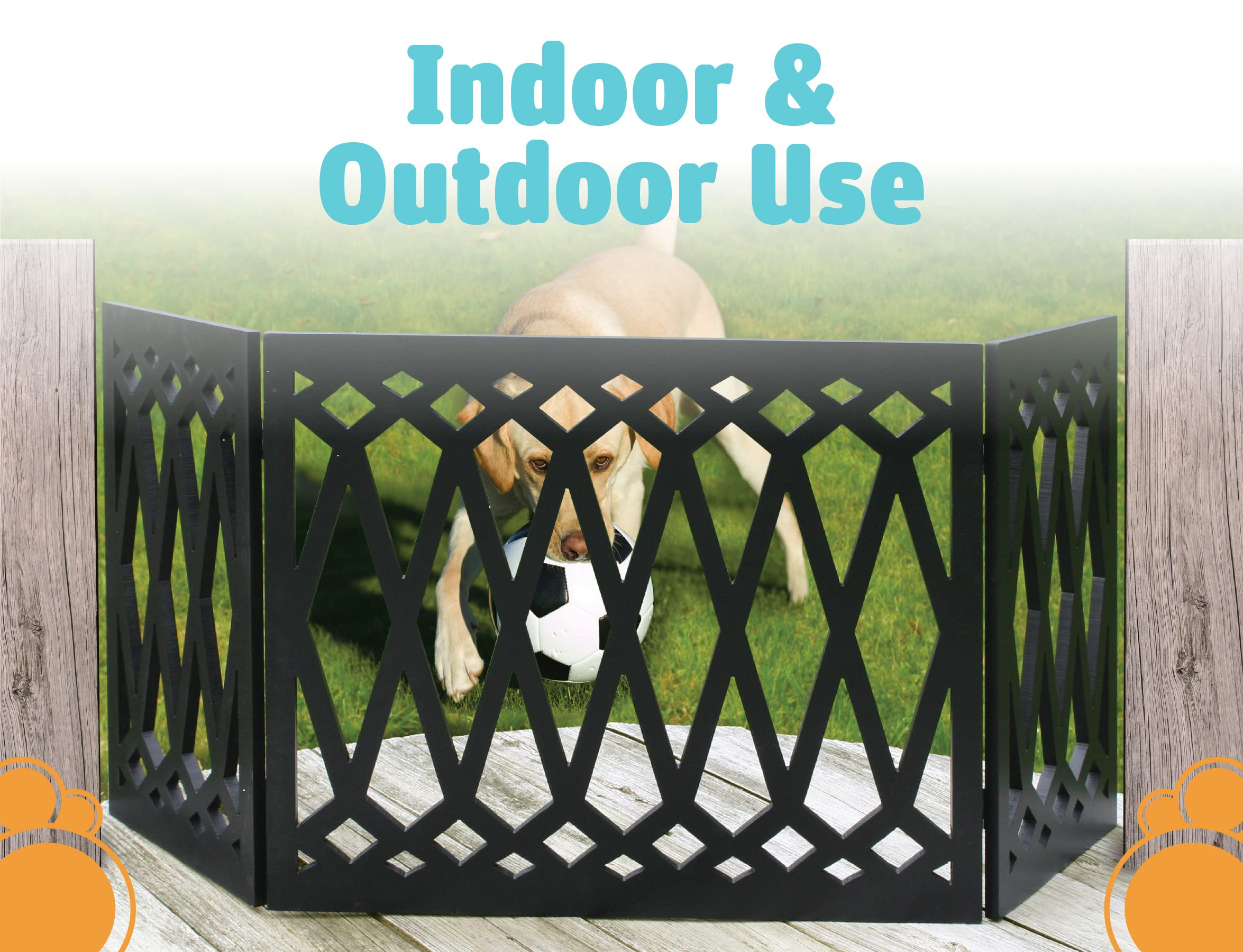 Etna pet gate set up easily to block stairs or doorways