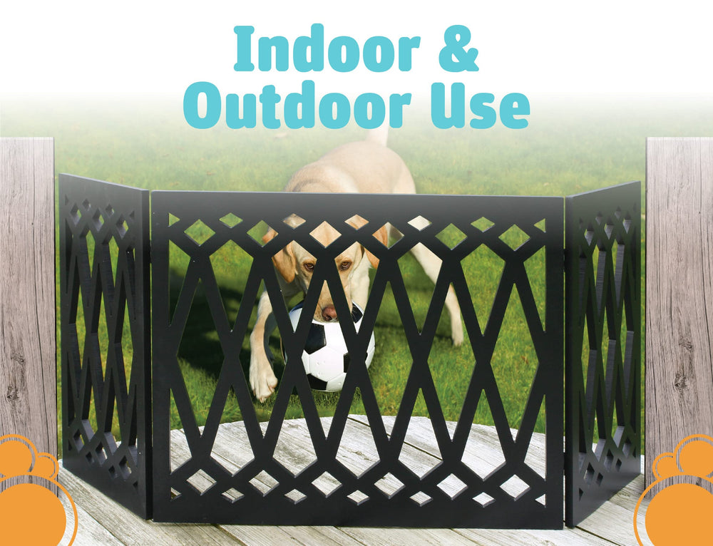 Etna pet gate set up easily to block stairs or doorways