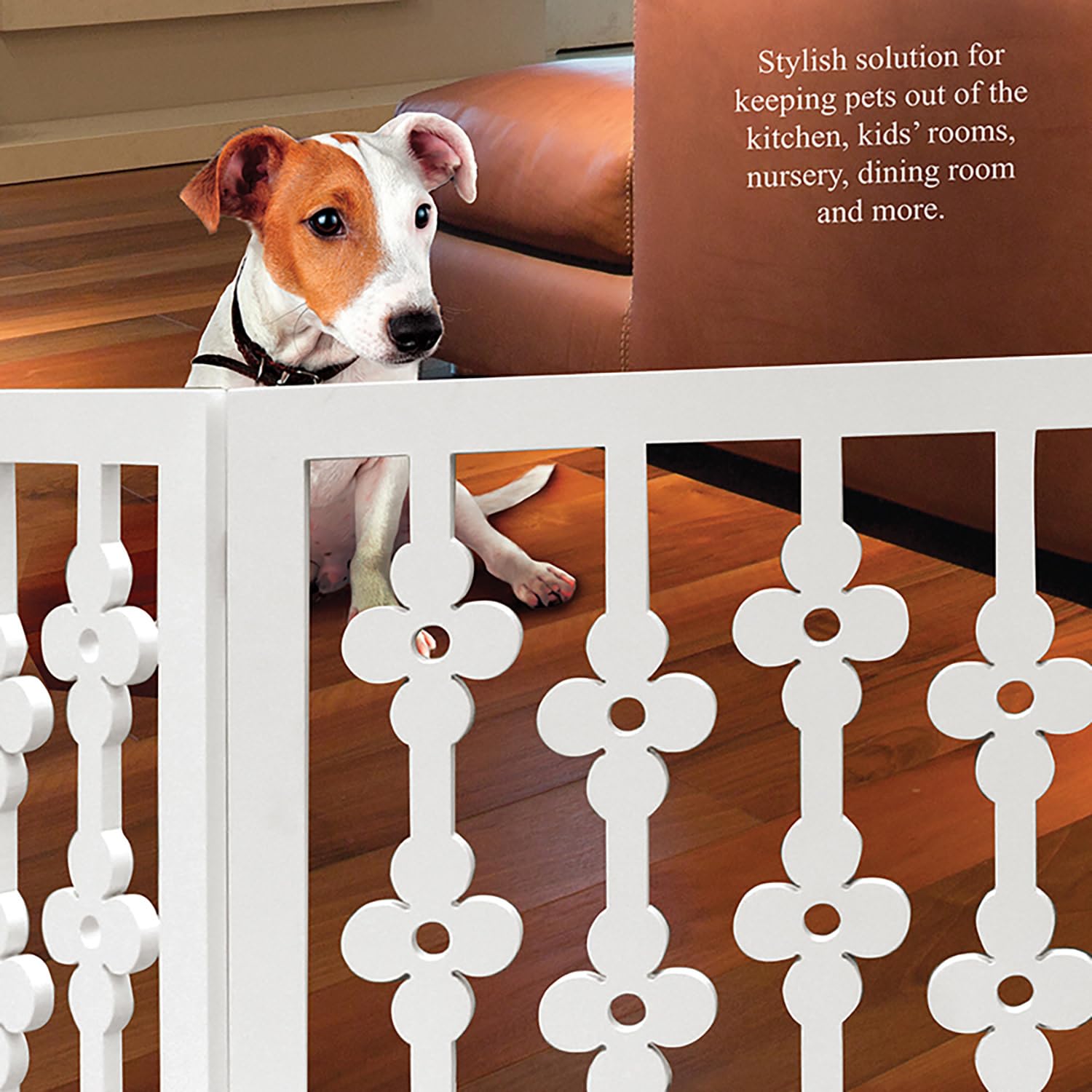 Etna Gate keeps pets safely contained indoors or outdoors.