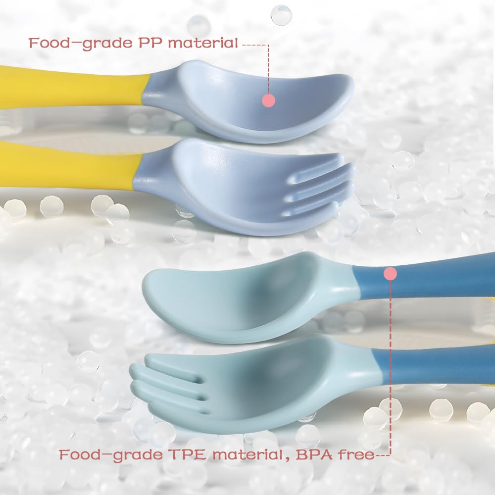 ETSSWYTO ergonomic wide soft handles support confident self-feeding.