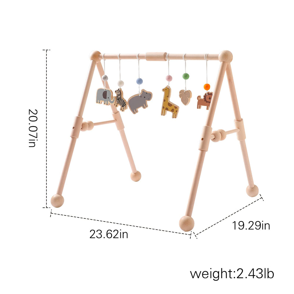 Etucdose wooden baby gym giraffe toy encourages reaching and fine motor skills