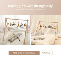 Etucdose wooden baby gym lion toy supports reaching and hand-eye coordination during play