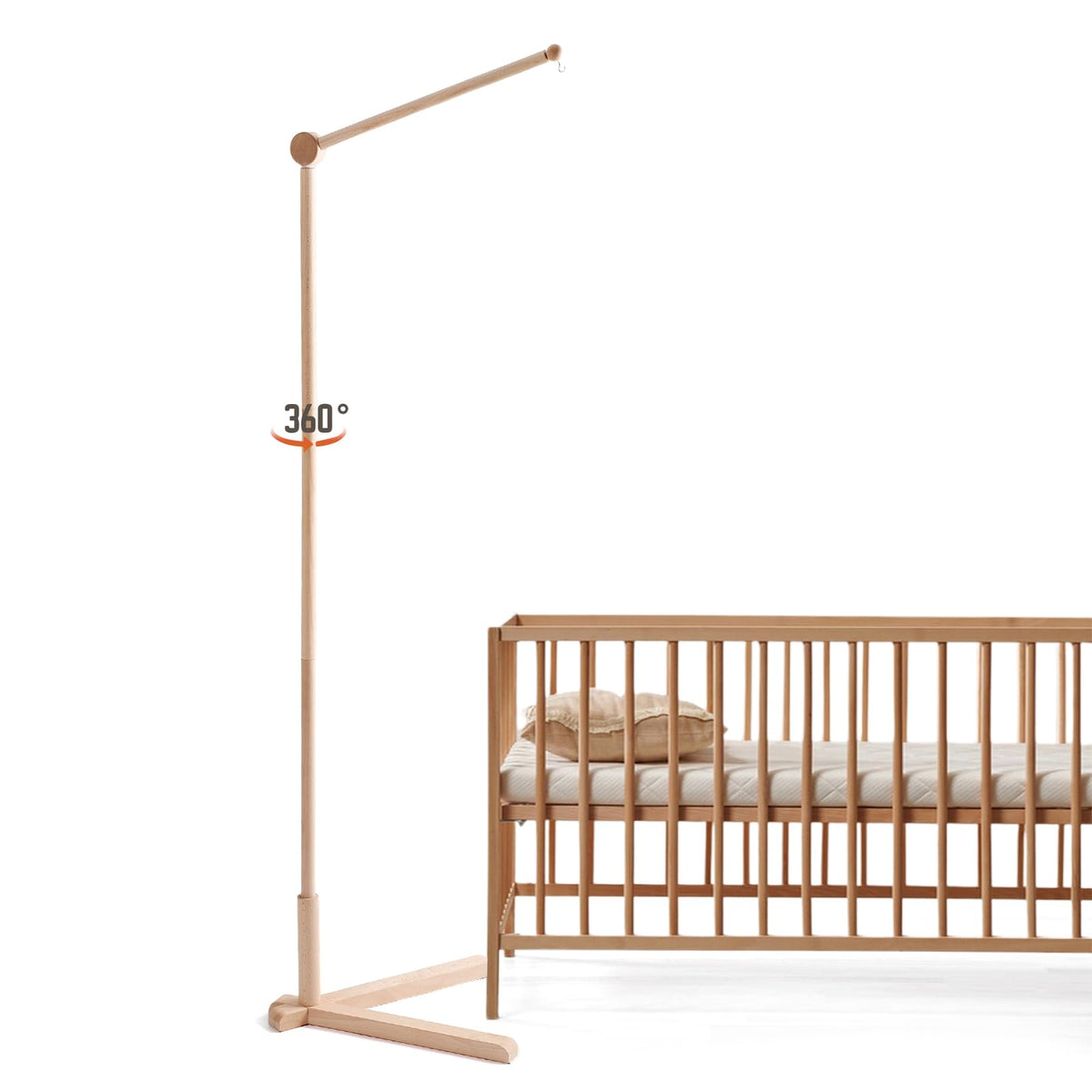 Etucdose floor-standing crib mobile arm 61 inch height for flexible placement