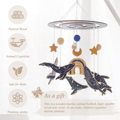 Etucdose handmade crib mobile wood close-up highlights durable, child-safe craftsmanship