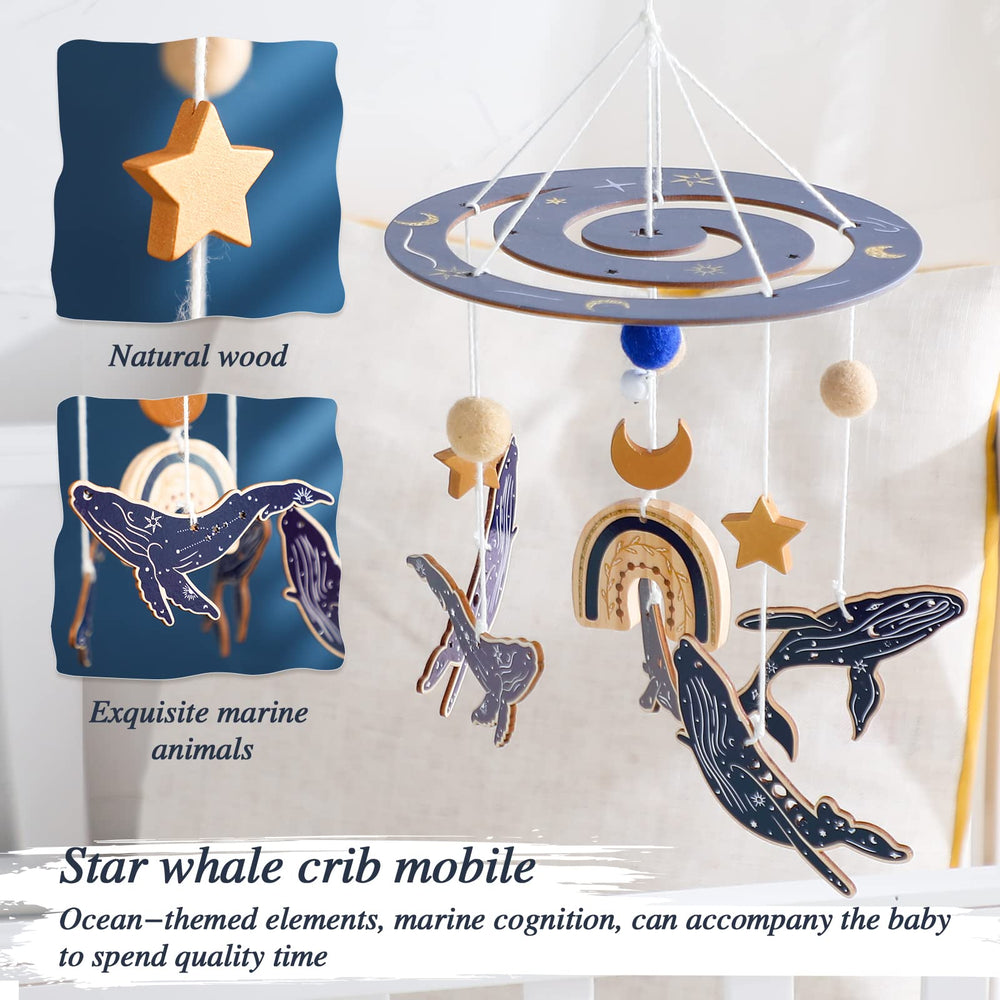 Etucdose ocean whale mobile blue balls adds tactile curiosity and soothing motion