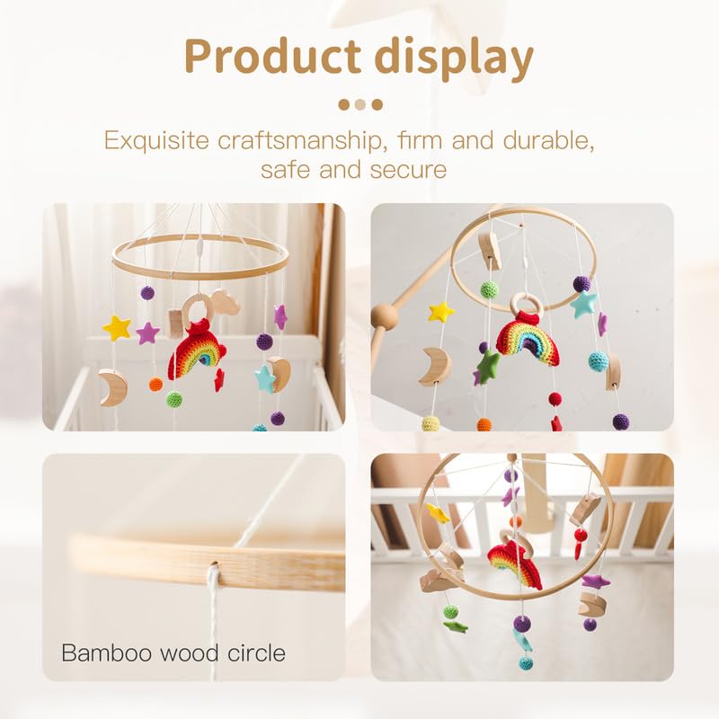 Etucdose crochet rainbow crib decor for modern nurseries and gifts