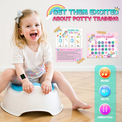 Etuwoe potty chart flow chart tracks progress with colorful stickers.