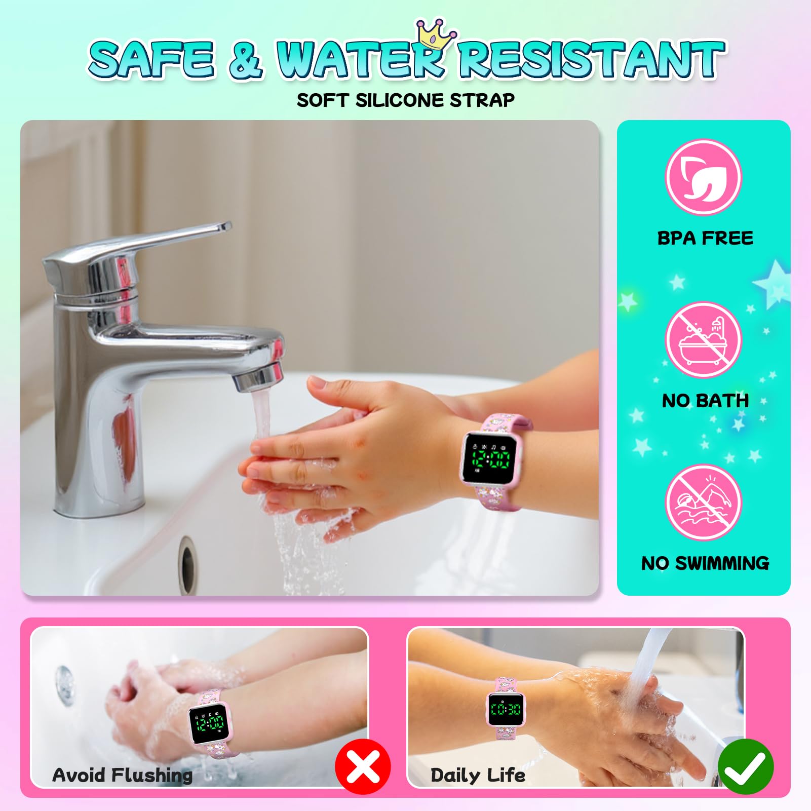 Etuwoe unicorn gift kit includes watch, charts, and stickers for potty training.