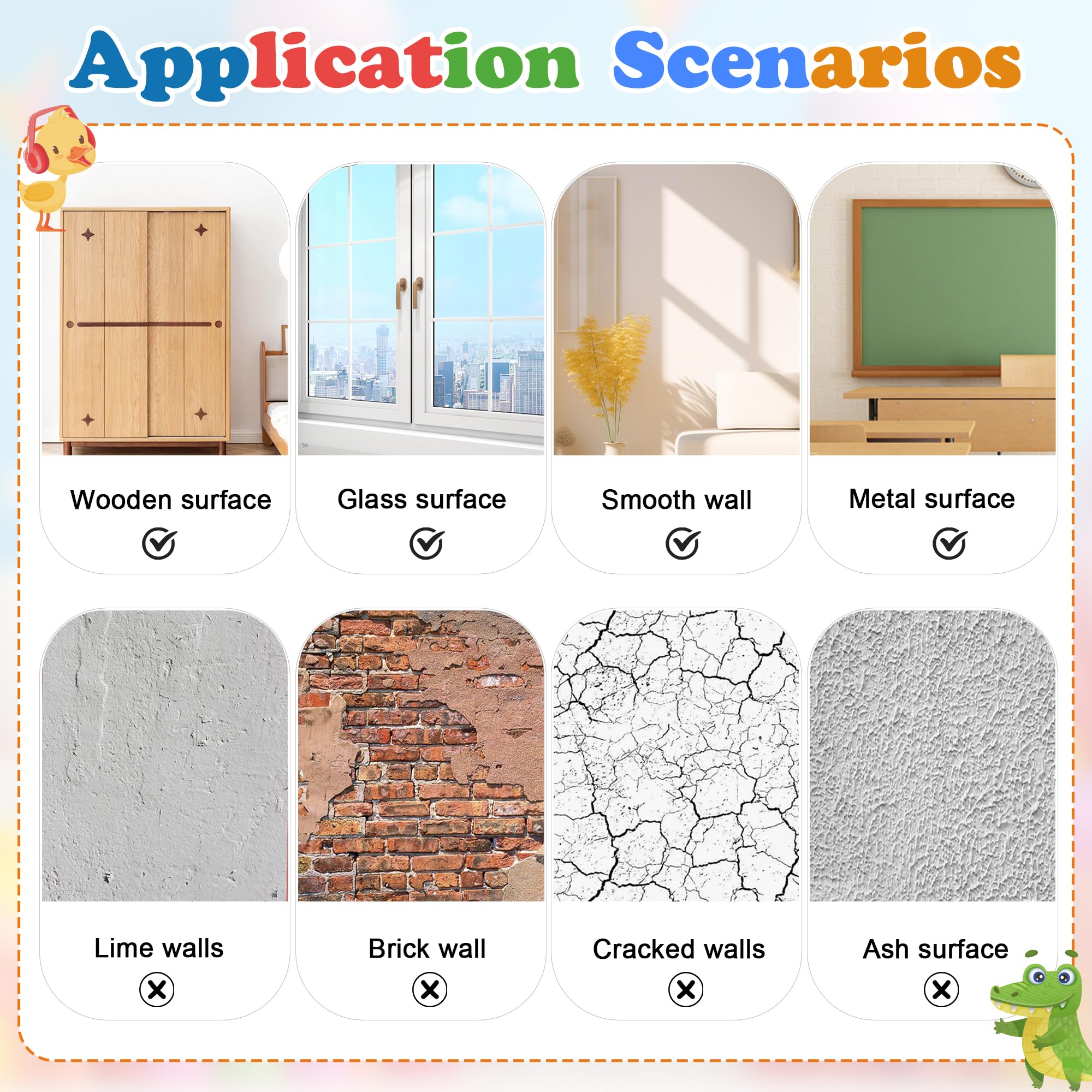Etyishe multi-functional learning decals cover alphabets, numbers, colors, and animals for versatile decoration