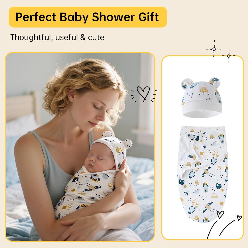 EUBUY easy-on swaddle set pictured for quick changes and secure wrap
