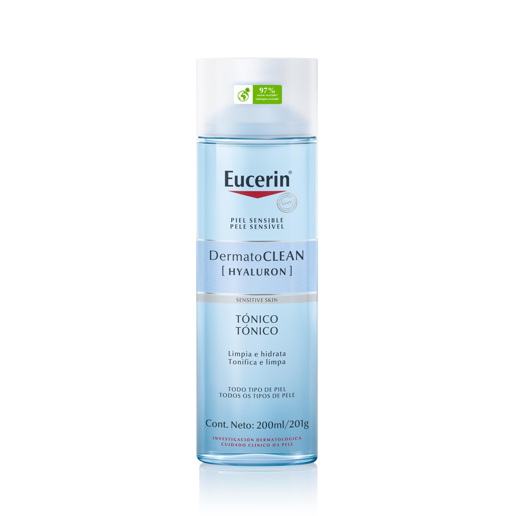 Eucerin Askshy Tonique bottle close-up showing gentle hydration for daily use.