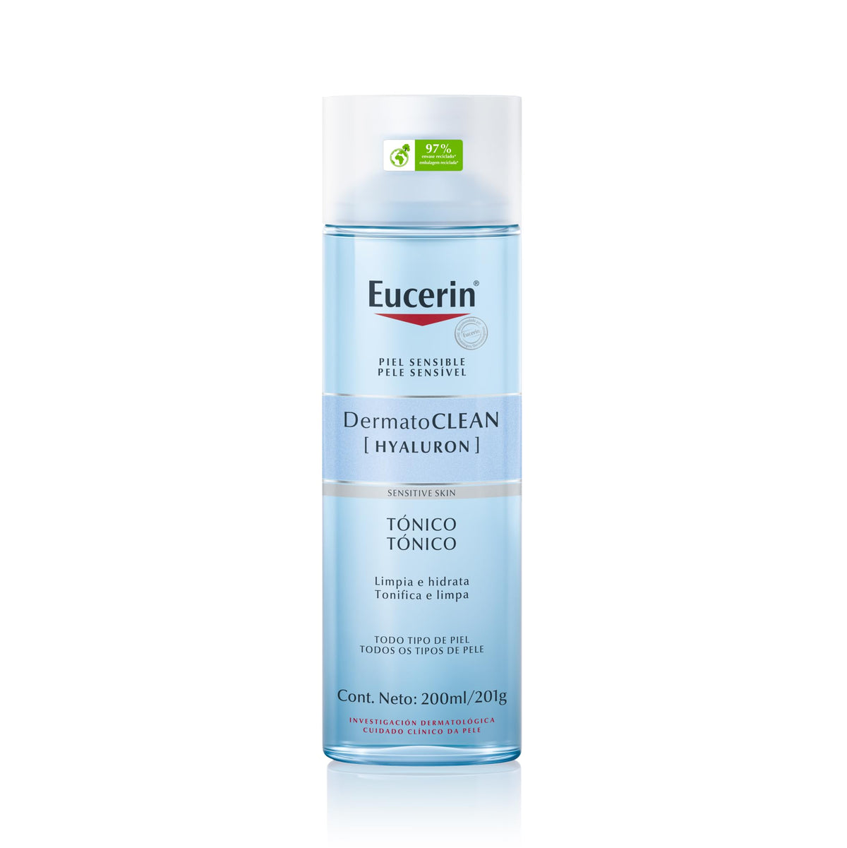 Eucerin Askshy Tonique bottle close-up showing gentle hydration for daily use.