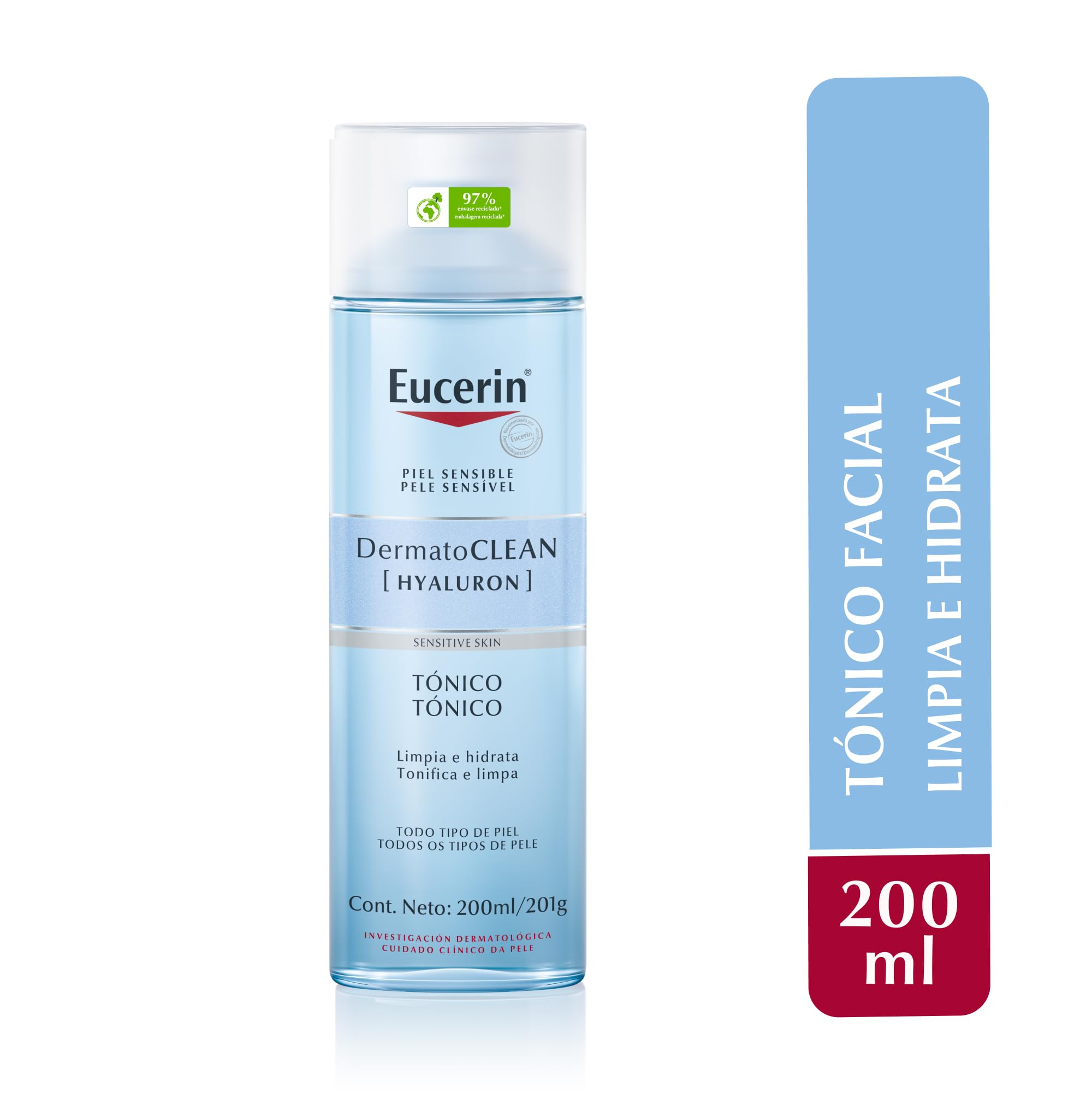 Eucerin Askshy Tonique skincare shot illustrates versatile toner for a calm routine.