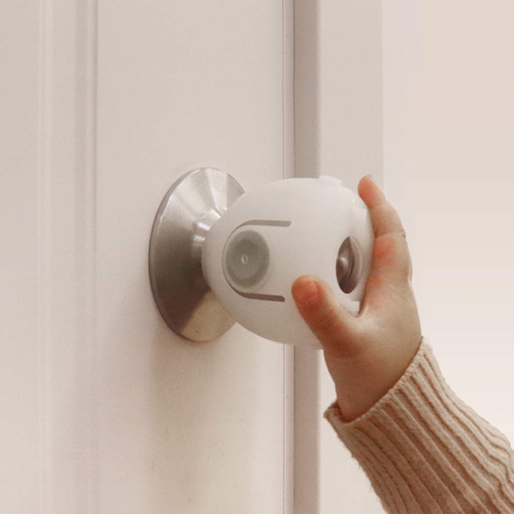 EUDEMON door knob cover close-up showing double-button design for secure operation