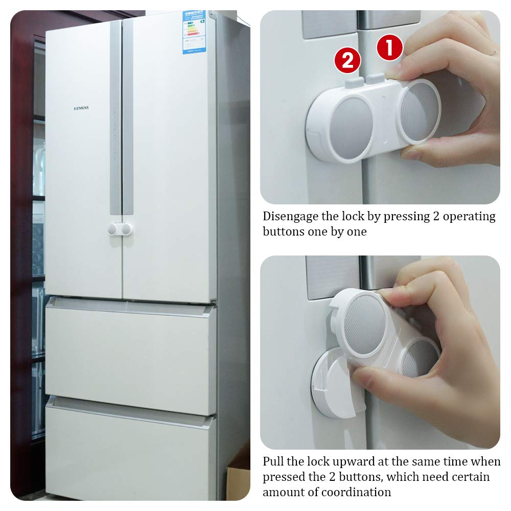 EUDEMON fridge lock for French doors fits multiple fridge styles
