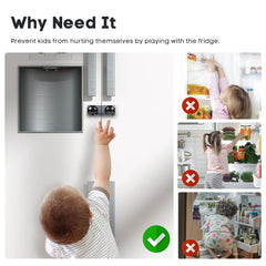 EUDEMON lock installed on a double-door fridge shows invisible security.