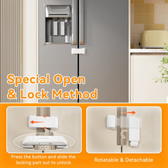 EUDEMON fridge lock undergoing pull test demonstrates strong adhesion for lasting use.