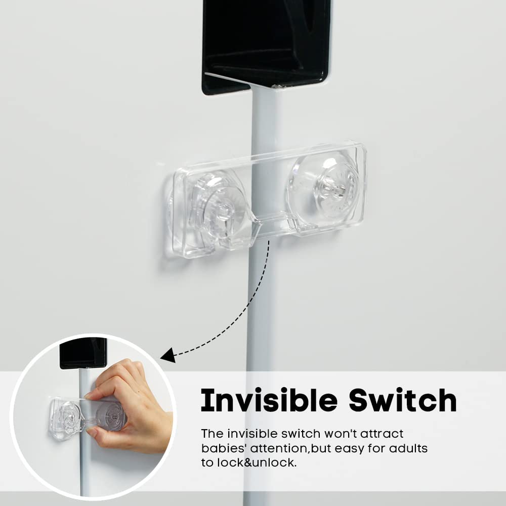 EUDEMON fridge lock transparent close-up highlights discreet integration with kitchens
