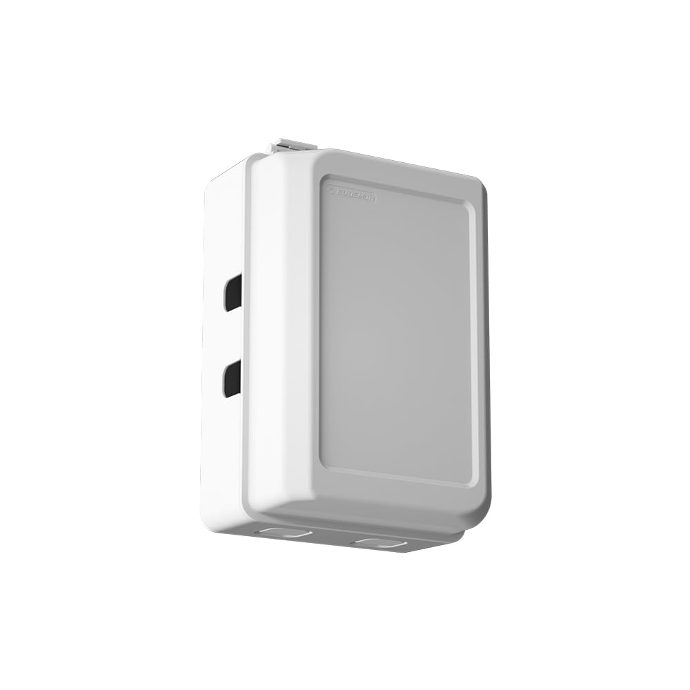 EUDEMON outlet cover box front view shows integrated, childproof appearance for outlets