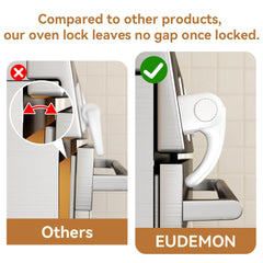 EUDEMON oven lock close-up of locking buttons for easy adult use