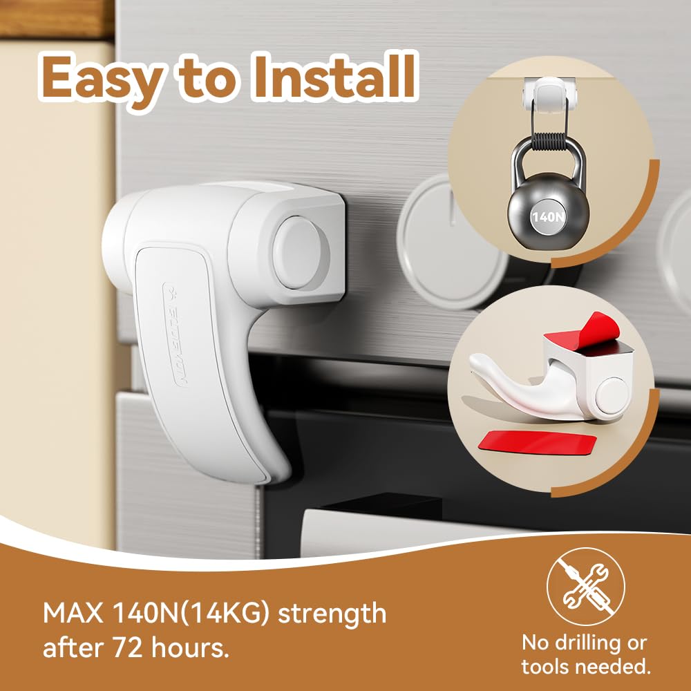 EUDEMON oven lock engaged to keep children safe from oven