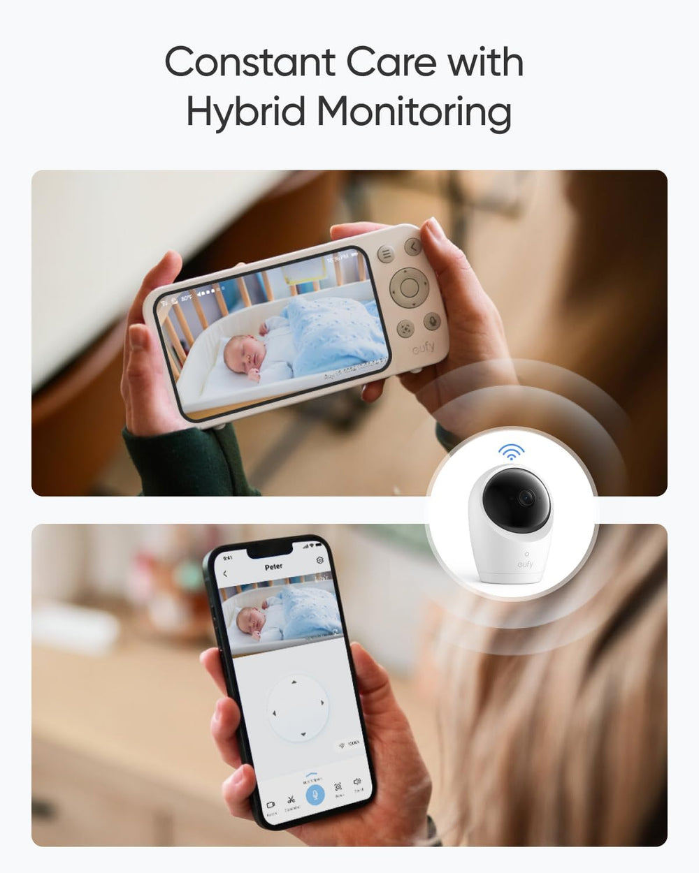 eufy Baby Monitor E20 5-inch display view for easy parent preview