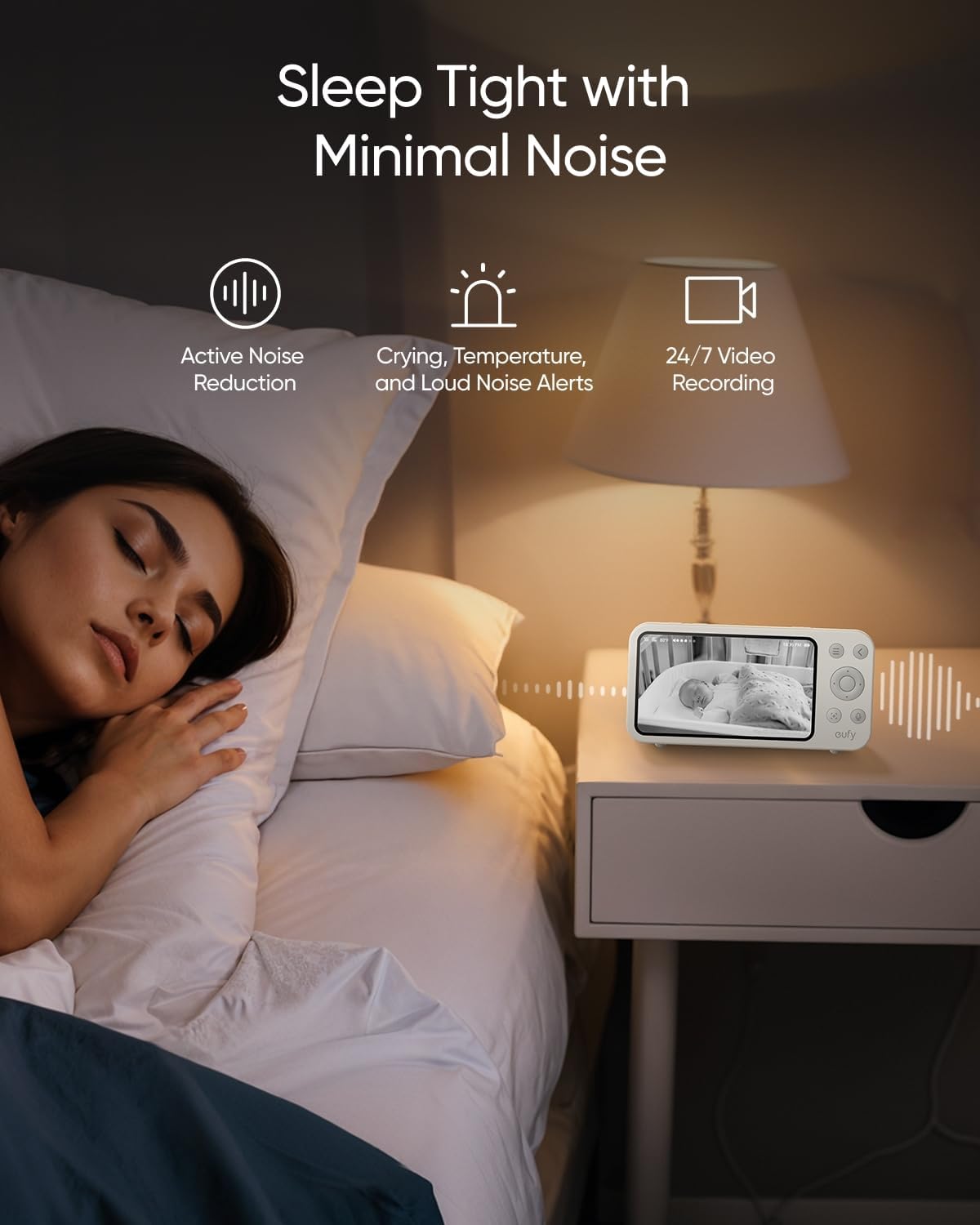 eufy Baby Monitor E20 night vision captures subtle movements in darkness