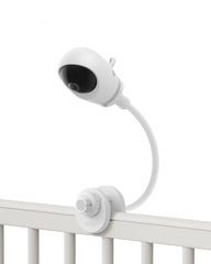 eufy Security baby monitor crib mount clamp closeup shows non-slip padding for secure attachment