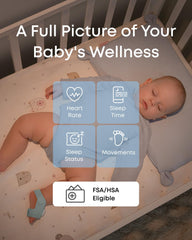 eufy Security Baby Smart Sock on the foot ready for nap-time comfort