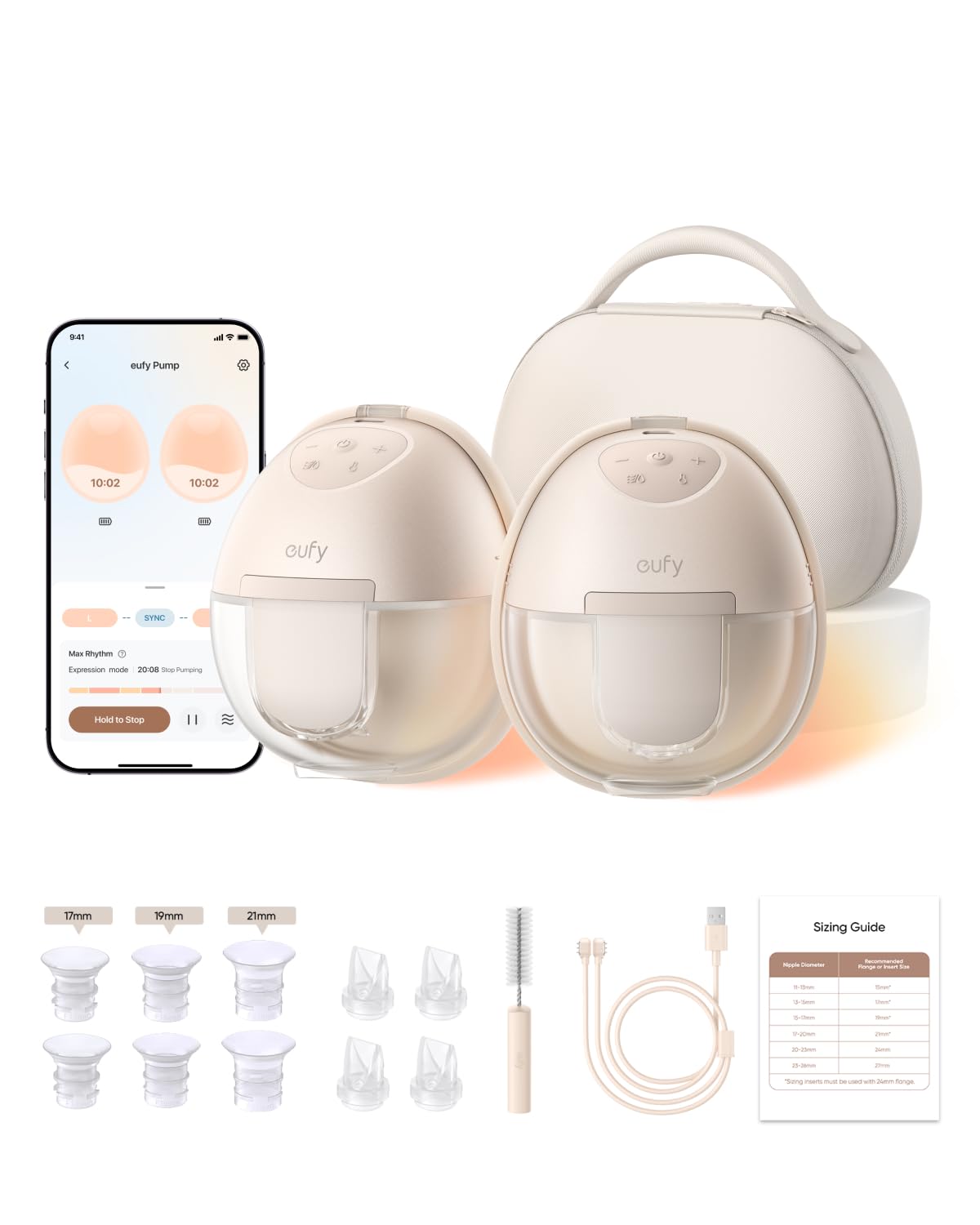 eufy Security Breast Pump S1 Pro heated wearable for comfortable hands-free pumping