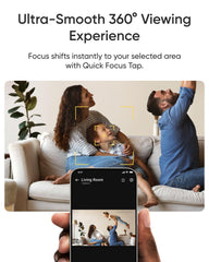 eufy Security E30 360 degree view with pan-tilt enables thorough room coverage
