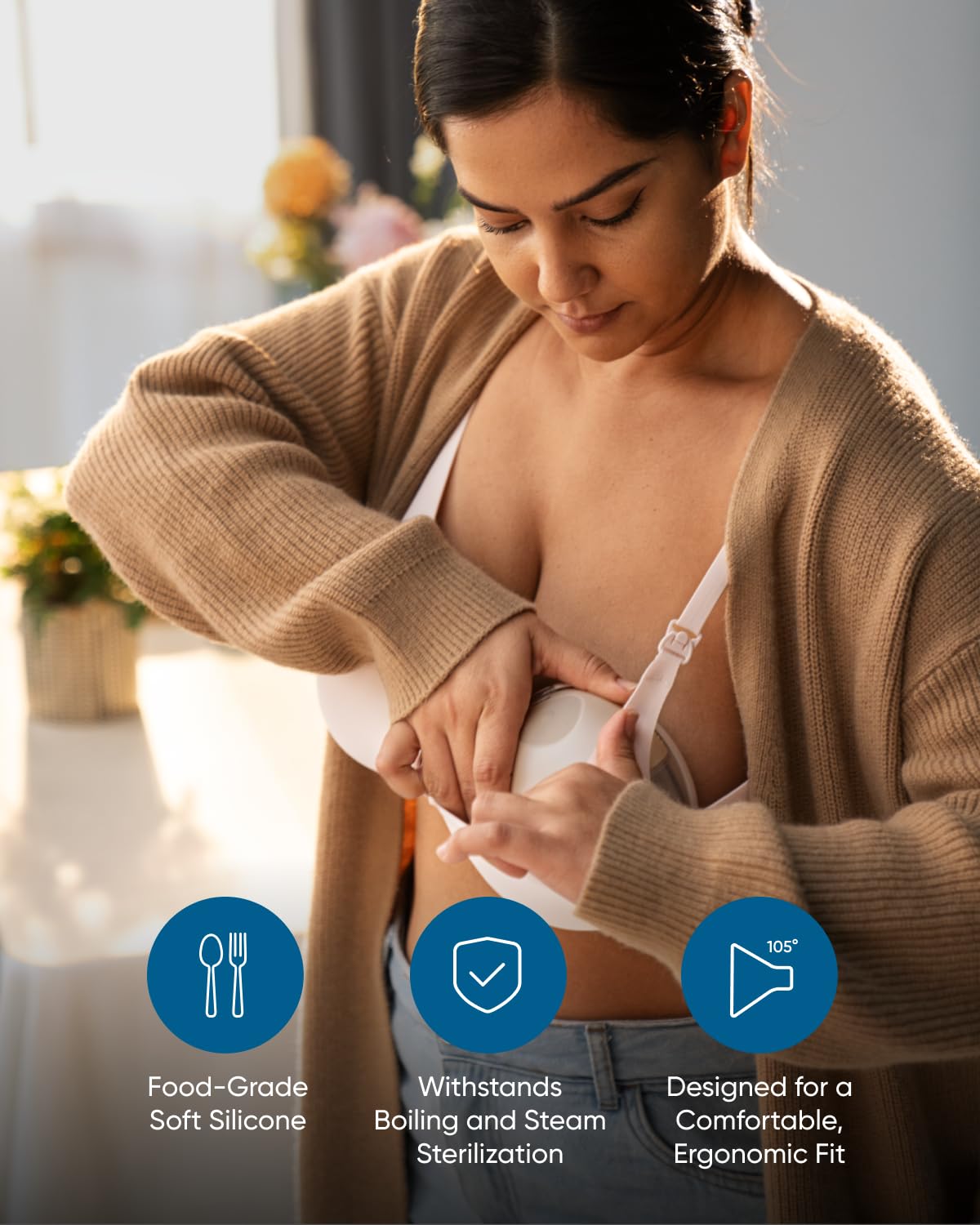 eufy Security ergonomic-fit pumping session for comfortable use.