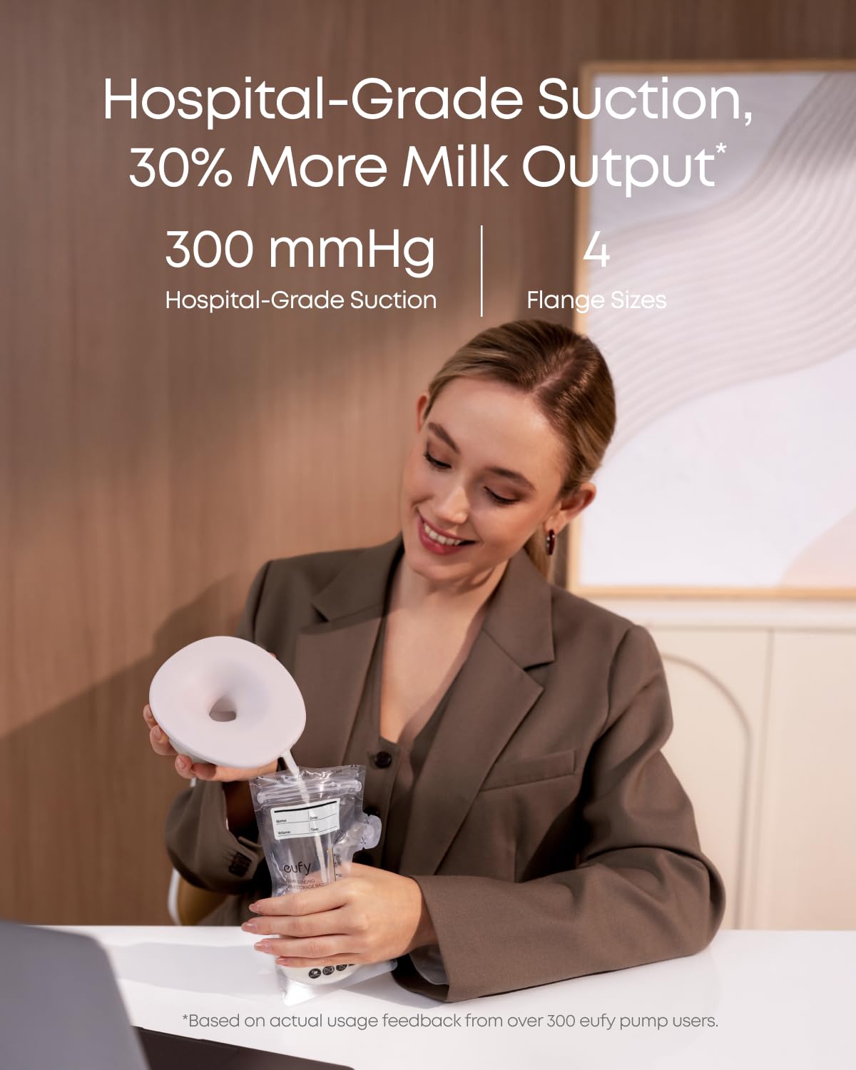 eufy Security heated breast pump S1 soft silicone skin-contact parts are BPA-free.