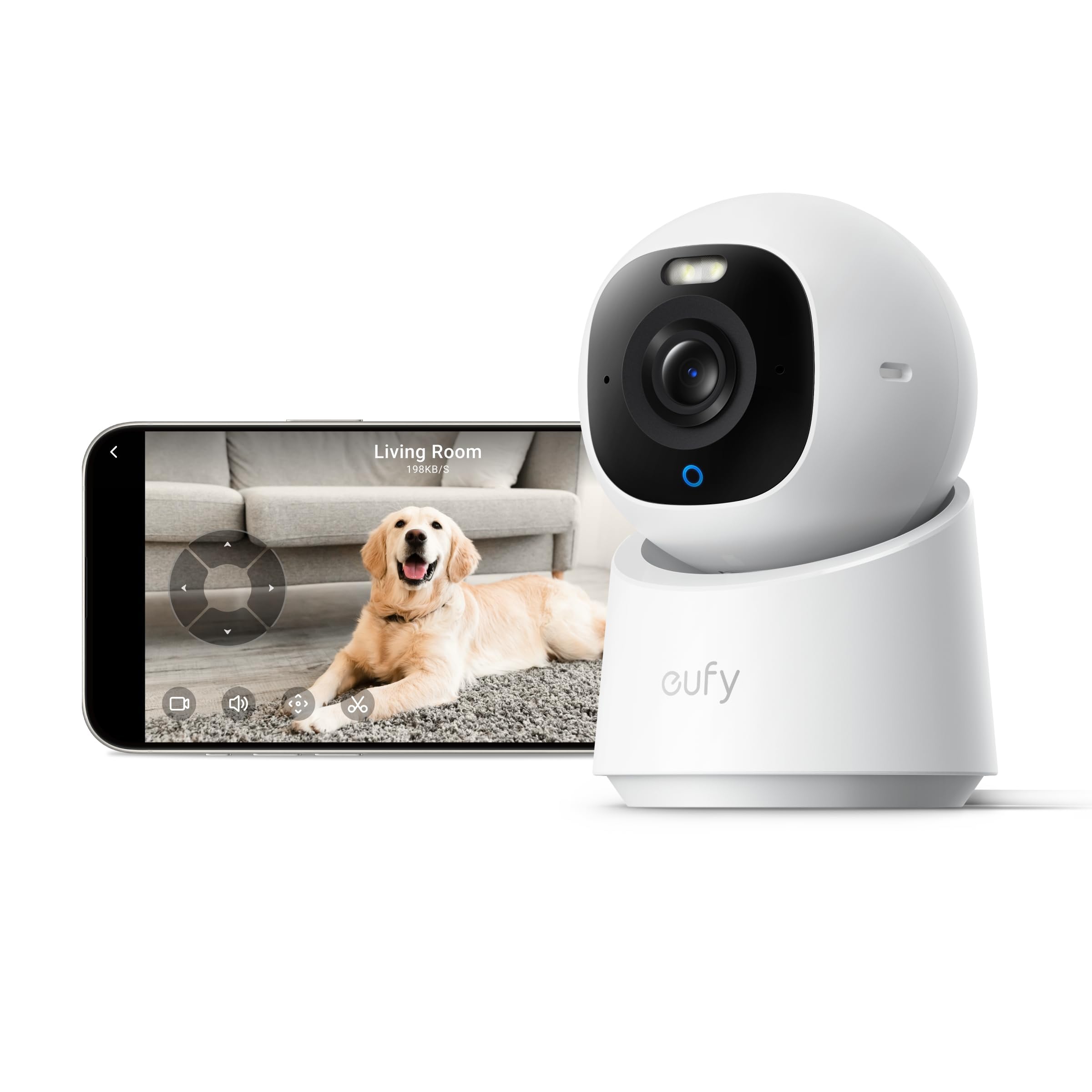 eufy Security E30 front view shows compact, unobtrusive design for home monitoring
