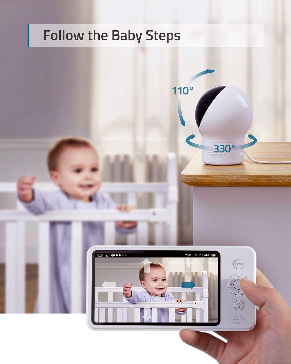 eufy Security SpaceView Pro panoramic 330 tilting 110 camera for full room coverage