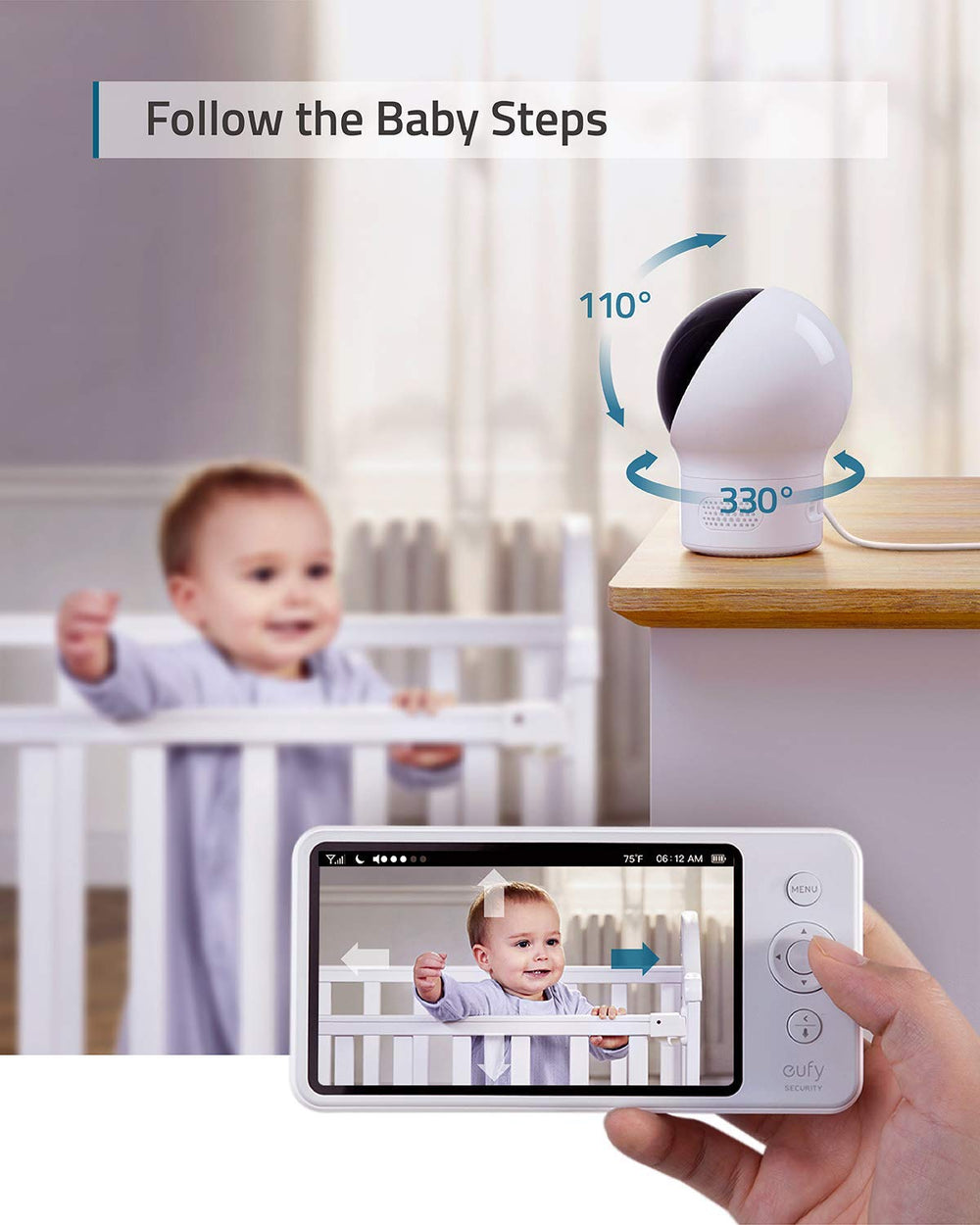 eufy Security SpaceView Pro panoramic 330 tilting 110 camera for full room coverage