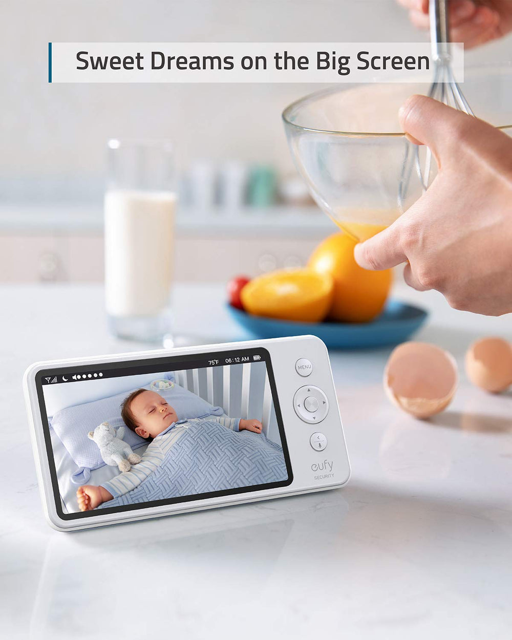 eufy Security Video Baby Monitor 720P range covers your home with reliable reach for peace of mind