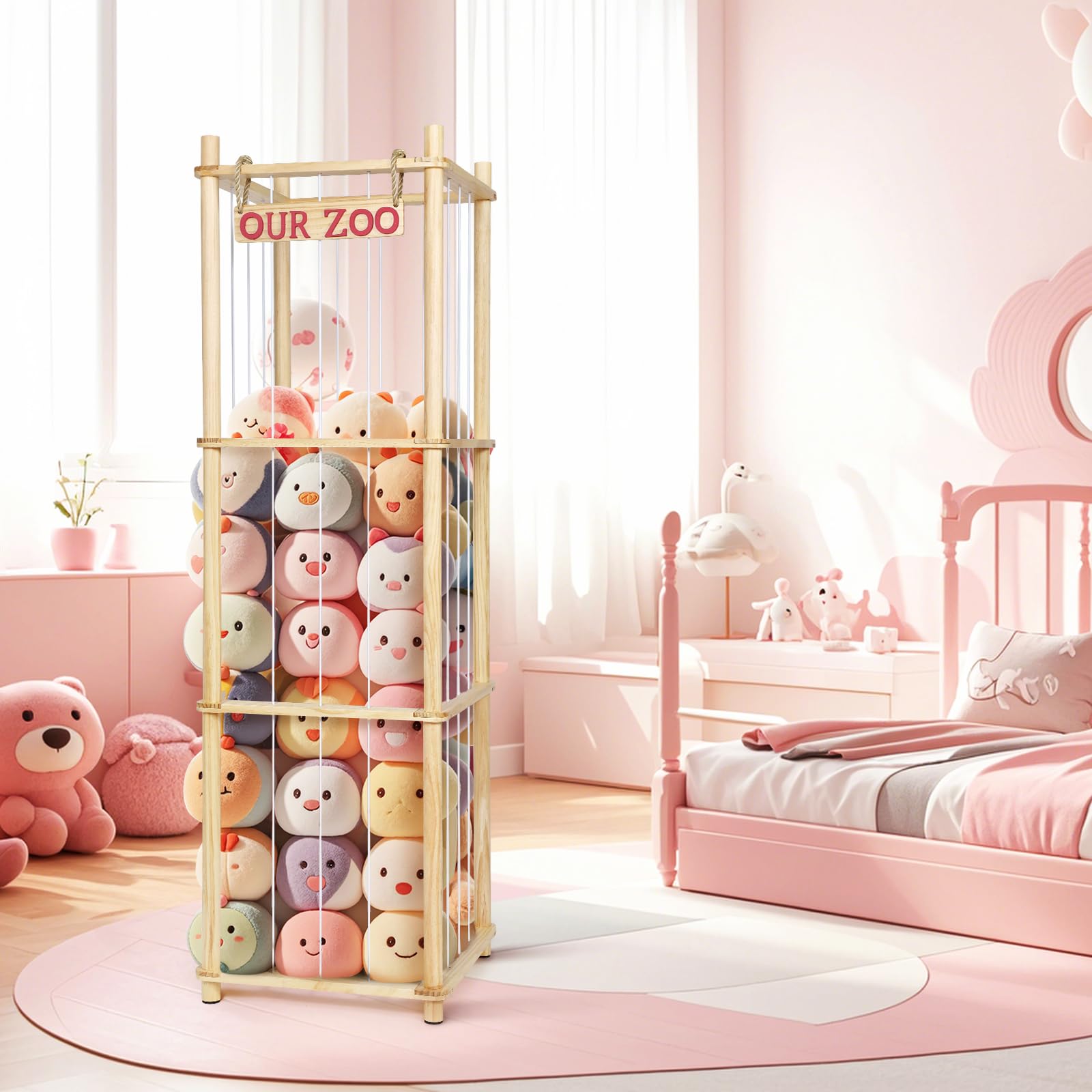 EULXSUD nursery playroom display pairs natural wood with neutral storage.