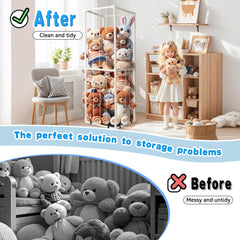 EULXSUD stuffed animal zoo storage plushie display highlights favorites during playtime.