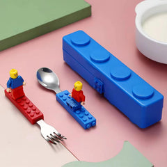 EuphoCorner building block cutlery set case, compact storage to prevent rattling during travel.