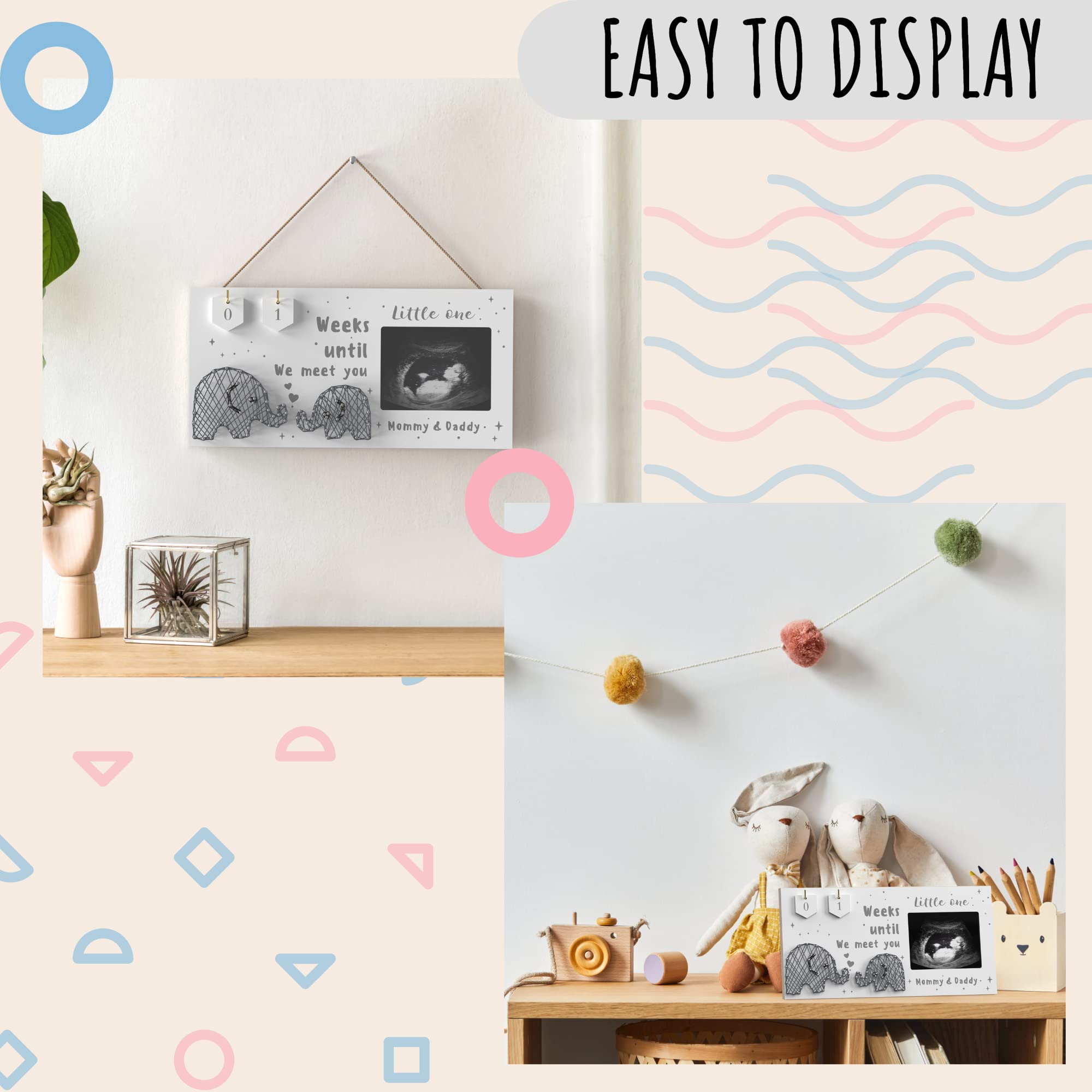 EURSET Sonogram Frame includes simple mounting options for wall or table