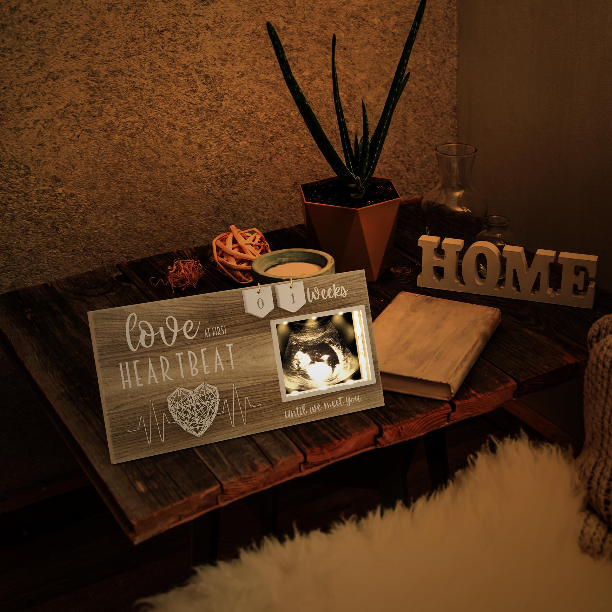 EURSET premium MDF wood frame with real glass preserves ultrasound memories beautifully.