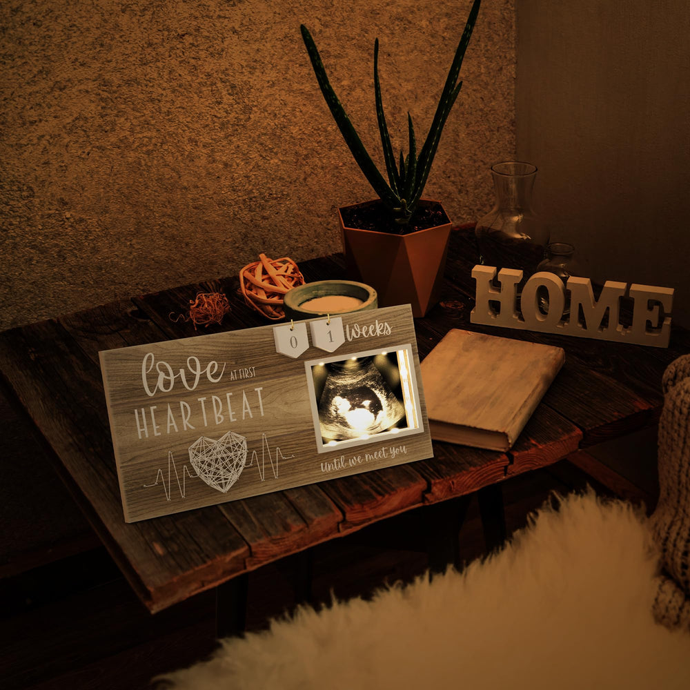 EURSET premium MDF wood frame with real glass preserves ultrasound memories beautifully.