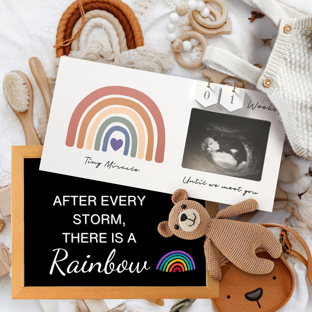 EURSET rainbow baby frame boho design enhances gender-neutral nursery styling and memory keepsake