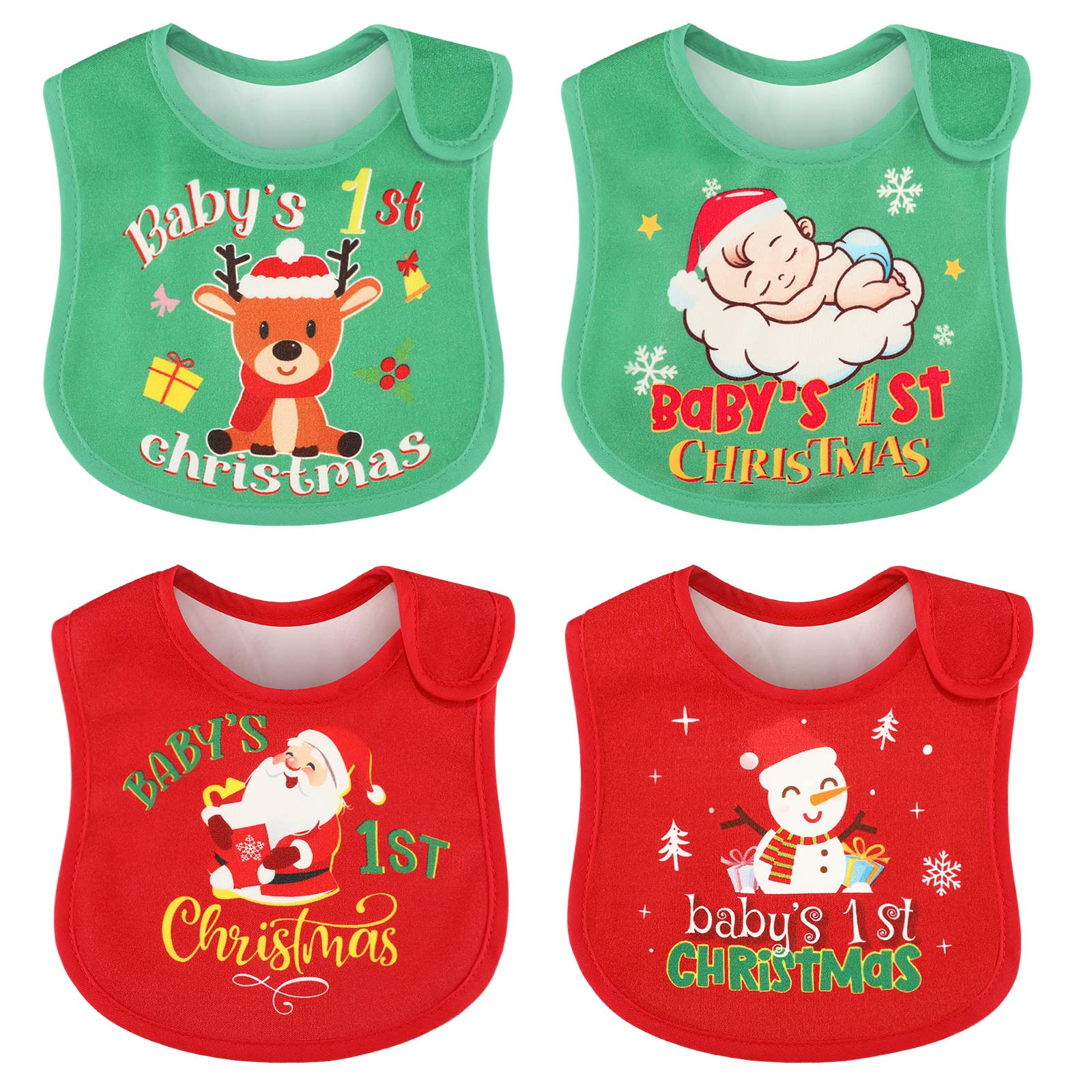 Eurzom Christmas baby bib snowman design helps keep outfits clean during meals