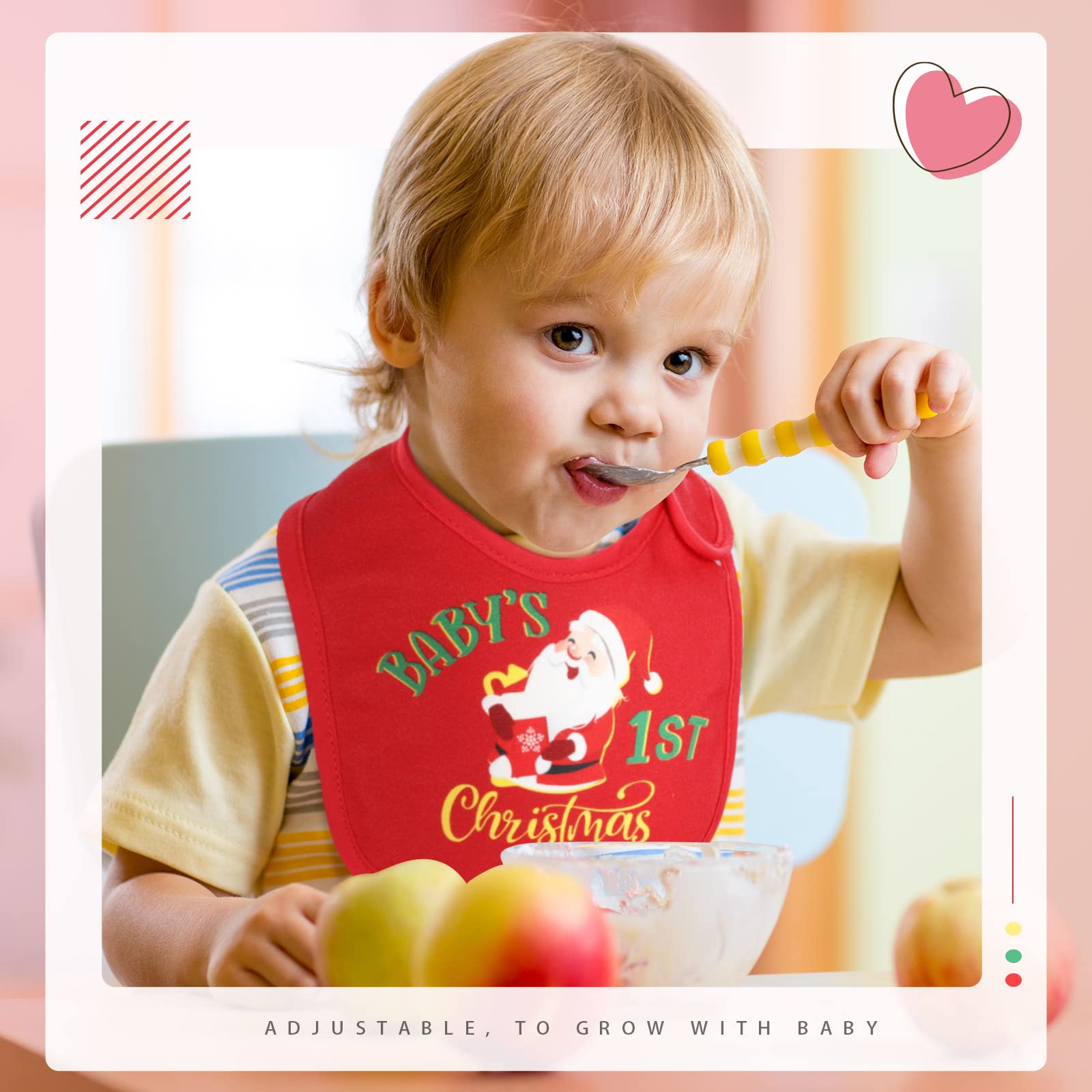 Eurzom Christmas baby bib solid green design reduces frequent washing